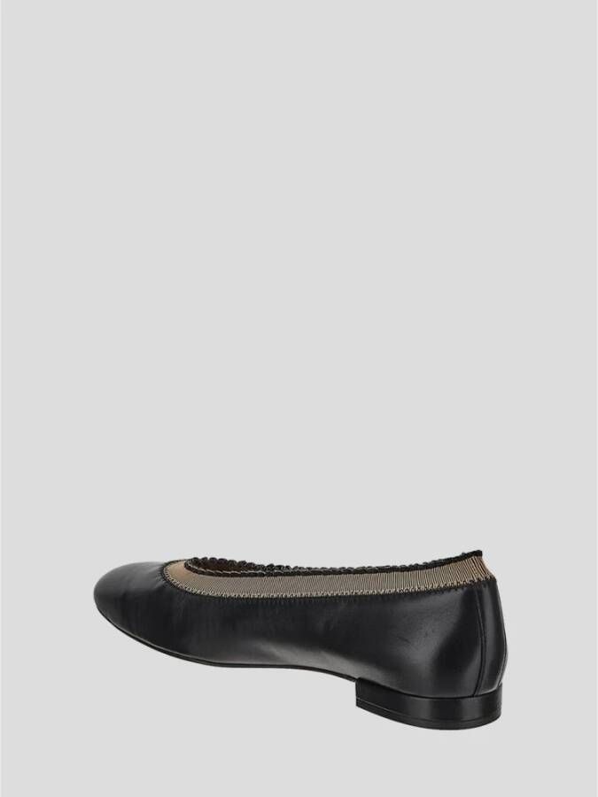 Ulla Johnson Ruffle Balletschoen in Nappa Leer Black Dames