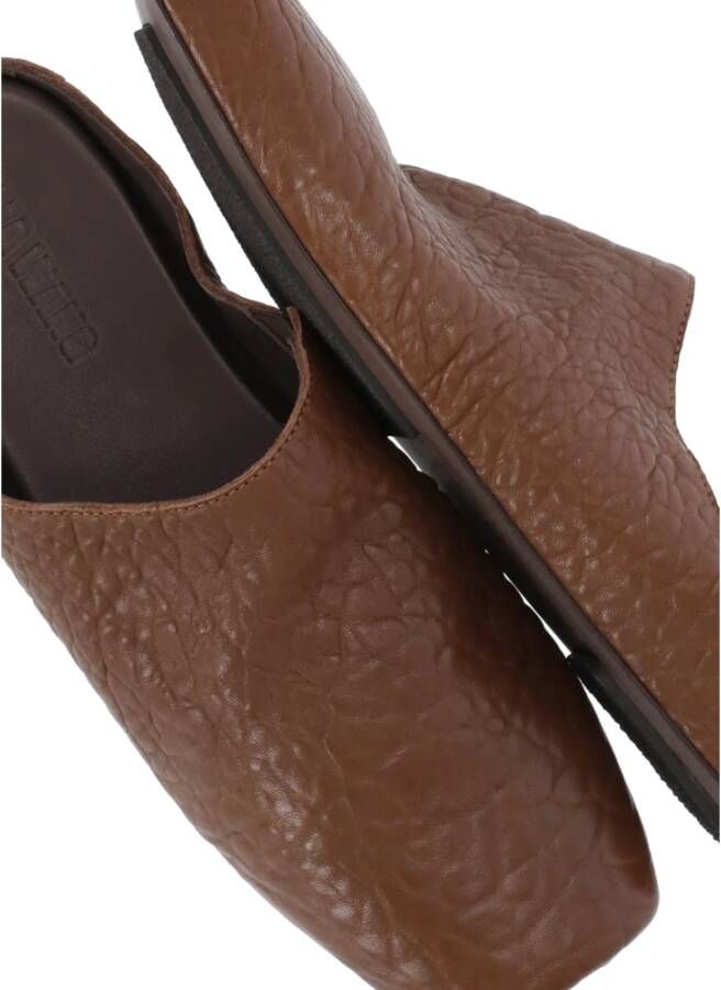 UMA Wang Bruine Leren Sandalen met Vierkante Neus