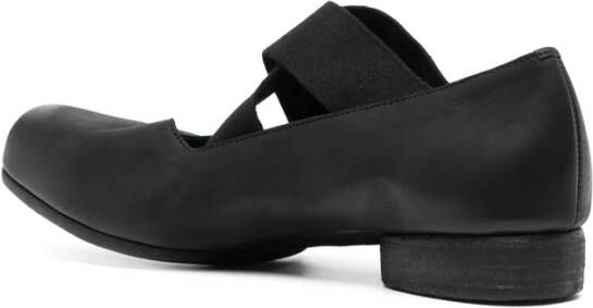 UMA Wang Zwarte Leren Instap Vierkante Neus Schoenen