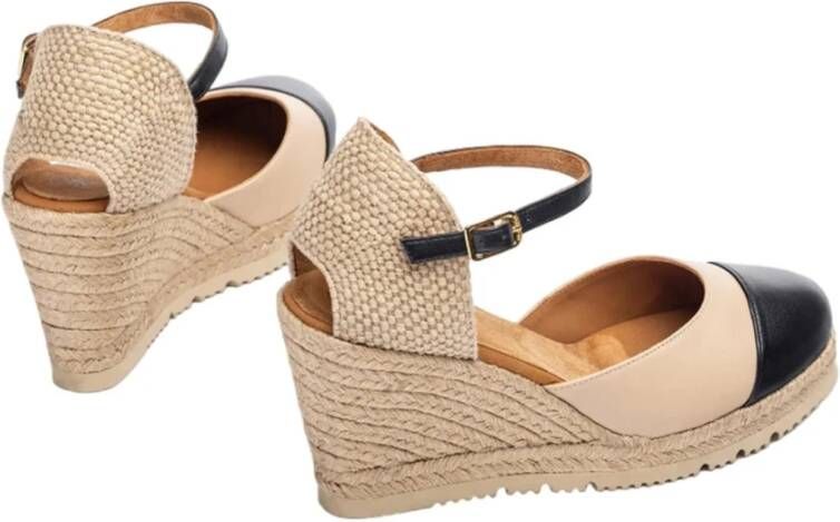 Unisa Beige Casual Leren Espadrilles Beige Dames