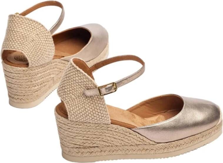 Unisa Casual Bronzen Leren Damespadrilles Gray Dames