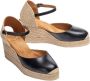 Unisa Casual Zwarte Leren Espadrilles Black Dames - Thumbnail 4