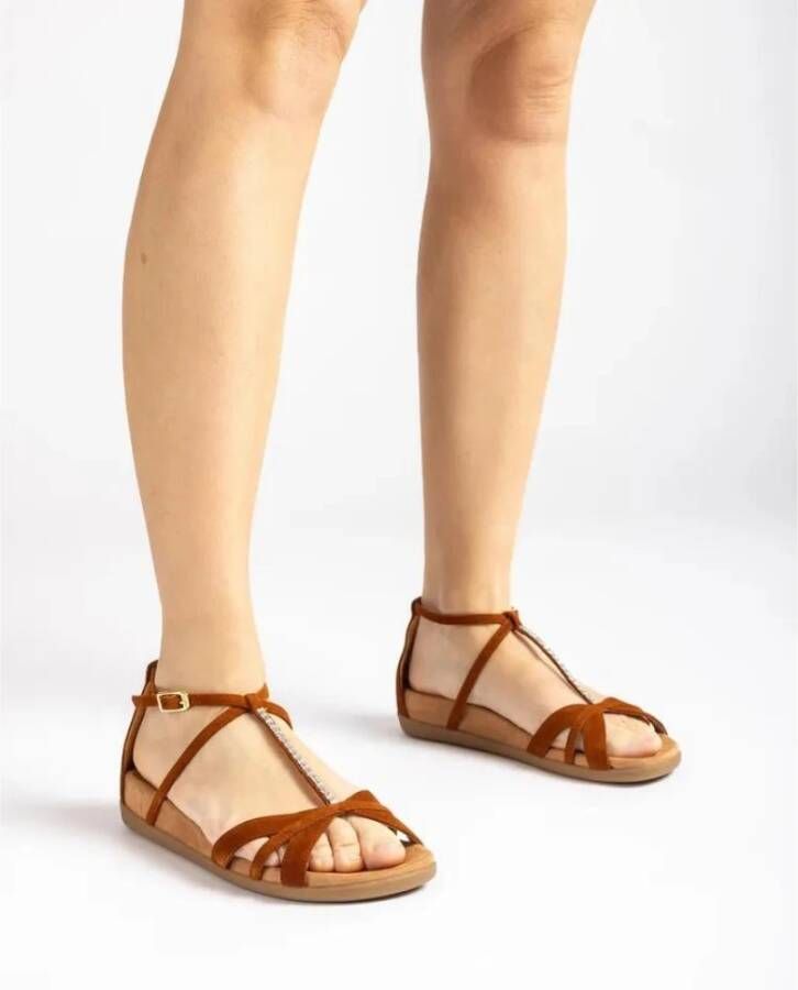 Unisa Flat Sandals Brown Dames