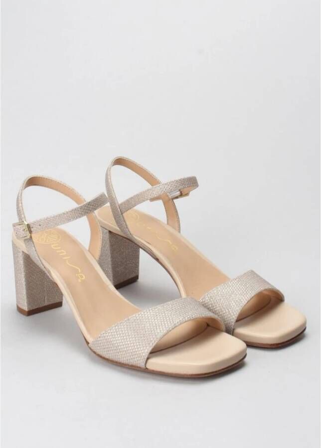 Unisa Hoge hakken sandalen voor stijlvolle vrouwen Beige Dames