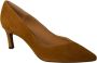 Unisa Kameel Suède V-Cut Stiletto Pumps Brown Dames - Thumbnail 4