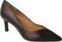 Unisa Zwarte Leren V-Cut Stiletto Pumps Black Dames - Thumbnail 4
