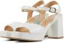 Unisa Sandalen Dames Damesschoenen Leer Blokhak hoogte Odran trouw Gebroken wit - Thumbnail 5