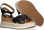 Unisa Sandalen Dames Damesschoenen Leer Plateauhak hoogte 5 7 cm Cadio Zwart - Thumbnail 6