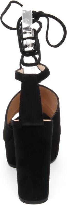Unisa Zwarte Kid Suede Sleehak Sandalen Schoenen