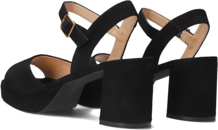 Unisa Zwarte Ney Sandalen met Blokhak