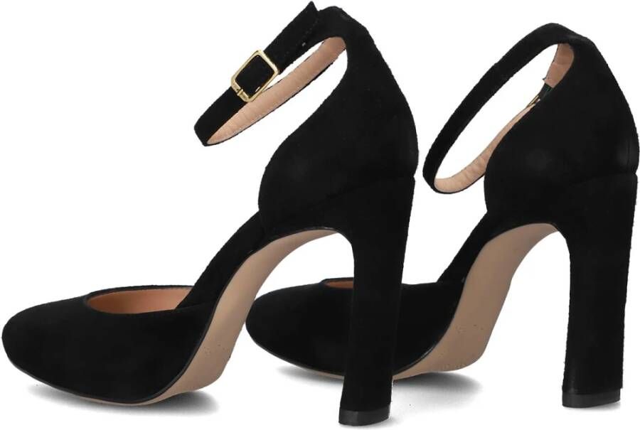 Unisa Zwarte Suède Pumps Paddy Black Dames