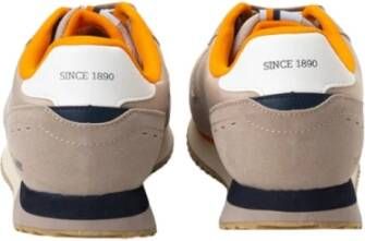 U.s. Polo Assn. Beige Sneakers met Oranje en Witte Accents