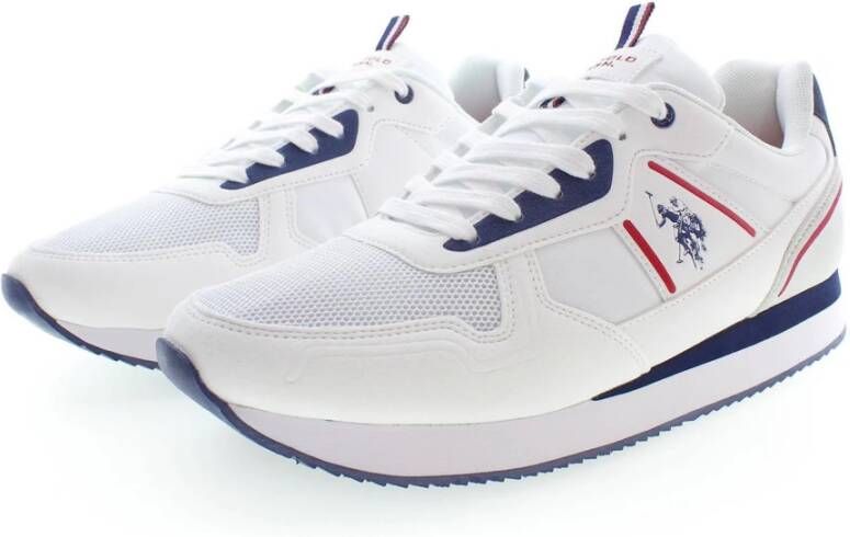 U.s. Polo Assn. Beste Prijs Heren Witte Sneakers met Sportschoen Veters Wit Heren