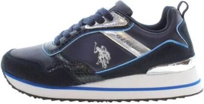 U.s. Polo Assn. Blauwe Polyester Sneakers met Contrasterende Details
