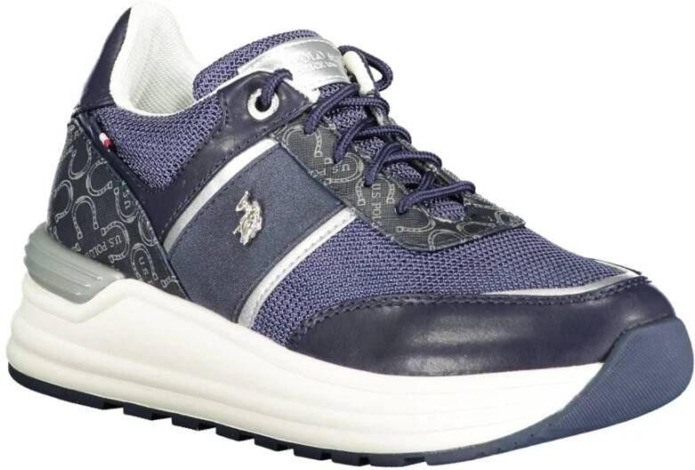 U.s. Polo Assn. Blauwe Sport Sneakers met Contrasterende Details Blue Dames