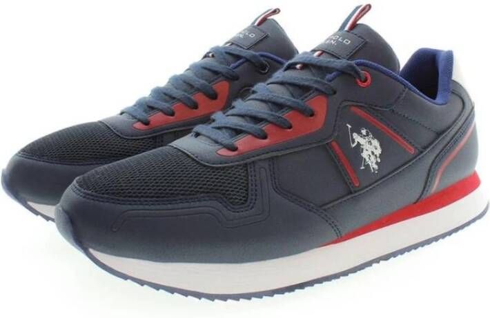U.s. Polo Assn. Blauwe Sportsneakers met Contrasterende Details