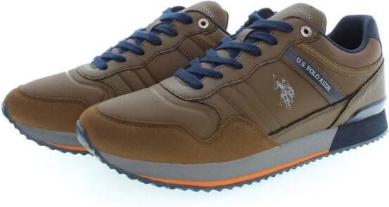 U.s. Polo Assn. Bruine Polyester Sneaker met Contrasterende Details