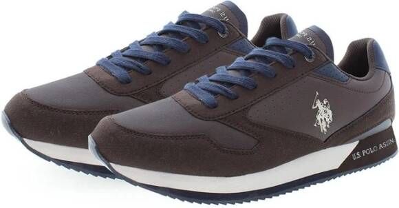 U.s. Polo Assn. Bruine Polyester Sneaker met Contrasterende Details