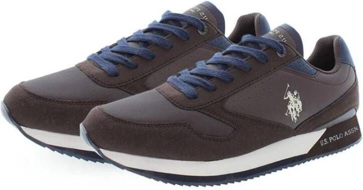 U.s. Polo Assn. Bruine Sneaker met Contrasterende Details