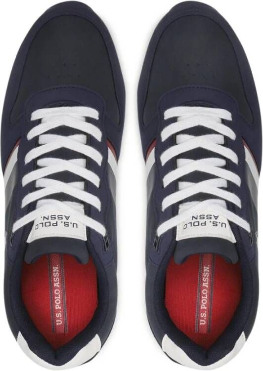 U.s. Polo Assn. Gedrukte Leren PU Sneakers Blue Heren