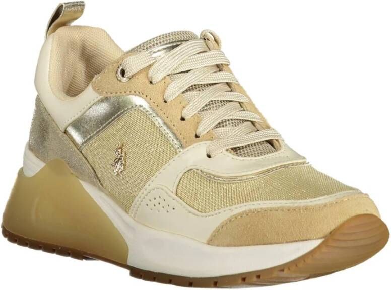 U.s. Polo Assn. Gold Polyester Sneaker Geel Dames