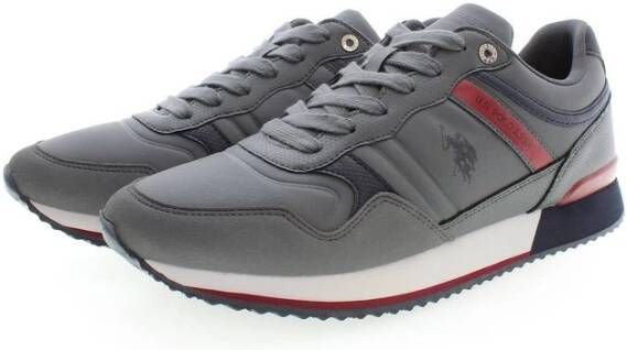 U.s. Polo Assn. Grijze Polyester Sneaker met Contrasterende Details