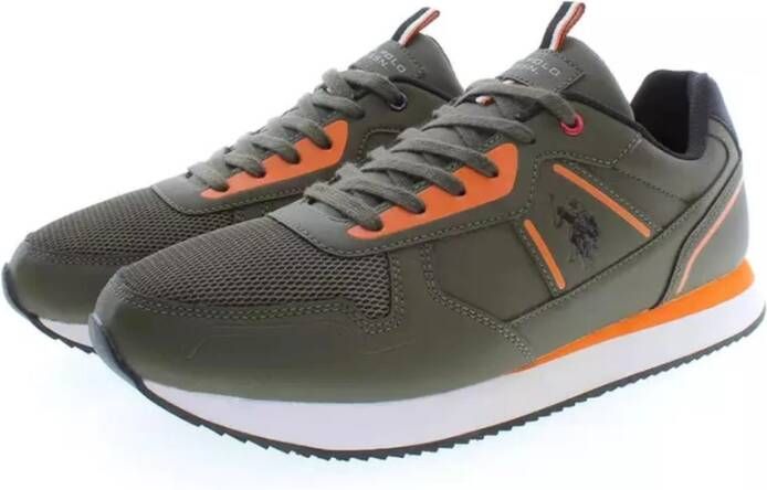 U.s. Polo Assn. Groene Polyester Sneaker met Contrasterende Details