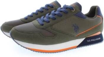 U.s. Polo Assn. Groene polyester sneakers met contrasterende details