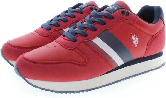 U.s. Polo Assn. Rode Polyester Sneaker met Contrasterende Details