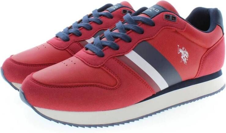 U.s. Polo Assn. Rode Sneaker met Contrasterende Details
