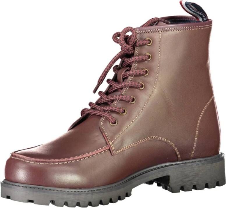 U.s. Polo Assn. Roze Leren Veterschoenen Casual Stijl Red Heren