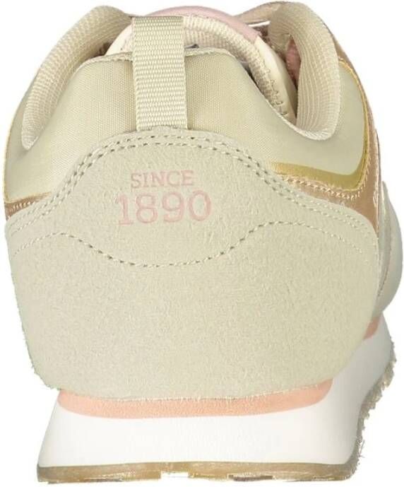 U.s. Polo Assn. Sportieve Beige Sneaker met Contrastdetails Beige Dames