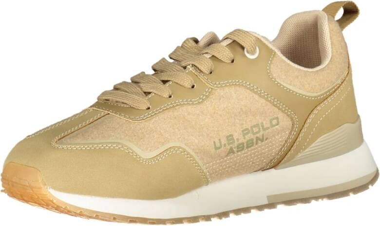U.s. Polo Assn. Sportieve Beige Veterschoenen Contrast Logo Beige Heren