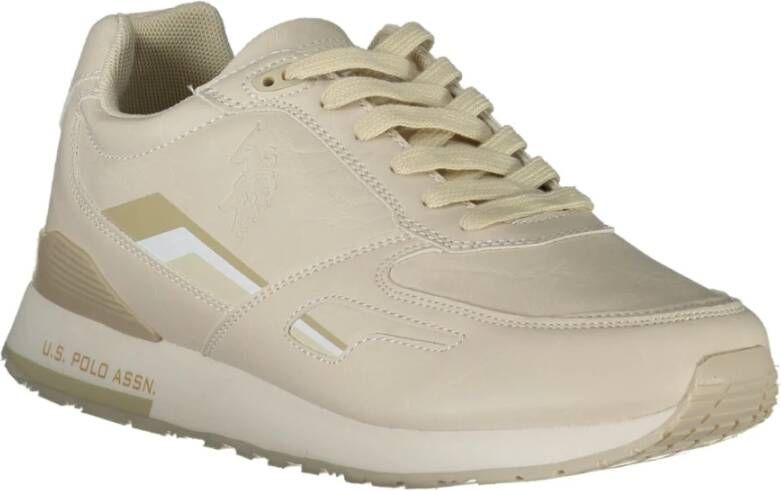 U.s. Polo Assn. Sportieve Beige Veterschoenen met Contrastdetails Beige Heren
