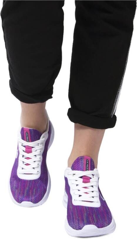 U.s. Polo Assn. Sportieve Paarse Veterschoenen met Contrastdetails Multicolor - Foto 3