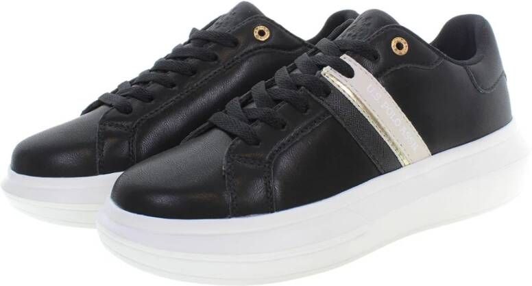 U.s. Polo Assn. Sportieve Veterschoenen Zwart Contrast Logo Black Dames