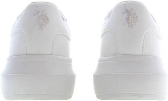 U.s. Polo Assn. Witte Polyester Sneaker met Contrasterende Details