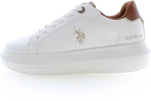 U.s. Polo Assn. Witte Polyester Sneaker met Contrasterende Details