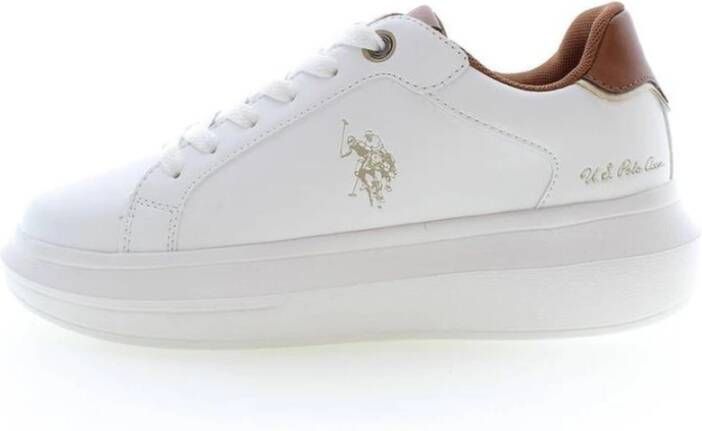 U.s. Polo Assn. Witte polyester sneakers met contrasterende details