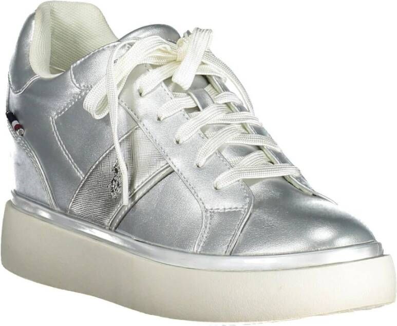 U.s. Polo Assn. Zilveren Casual Sneakers met Logodetail Gray Dames