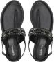 U.s. Polo Assn. Zwarte leren sandalen met zilveren metalen details - Thumbnail 2