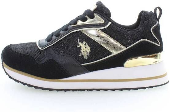 U.s. Polo Assn. Zwarte Polyester Sneaker met Contrasterende Details
