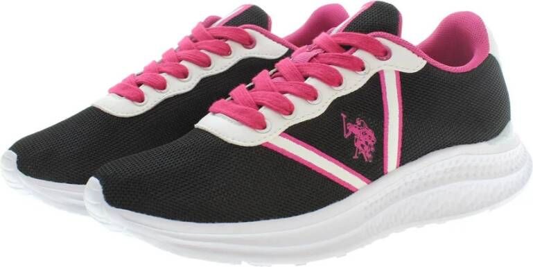 U.s. Polo Assn. Zwarte Sneakers voor Dames met Sportief Ontwerp Zwart Dames