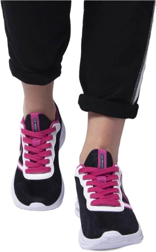U.s. Polo Assn. Zwarte Sneakers voor Dames met Sportief Ontwerp Zwart Dames