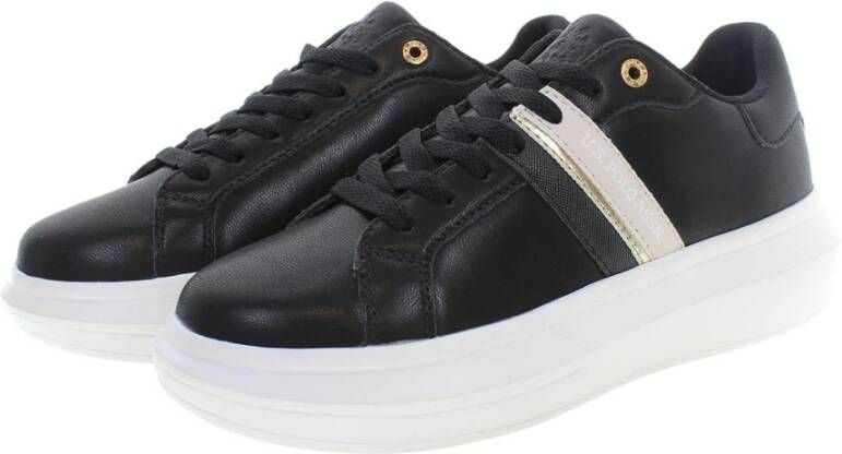 U.s. Polo Assn. Zwarte Sneakers voor Dames met Sportief Ontwerp Zwart Dames