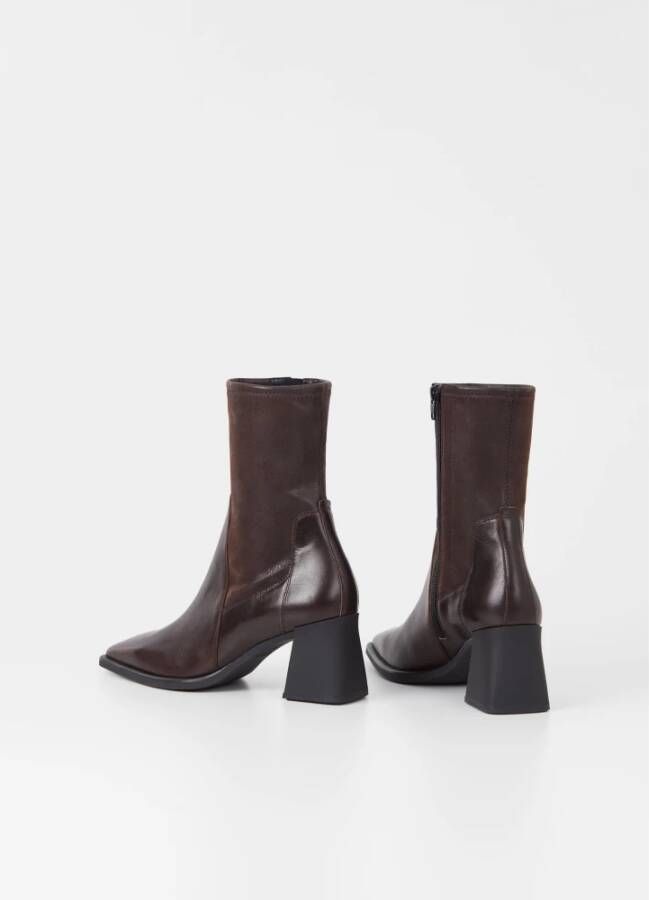 Vagabond Shoemakers Elegante Chocolade Leren Enkellaarzen