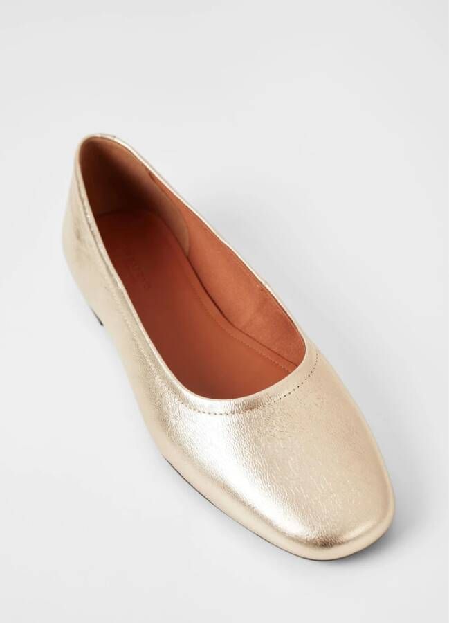 Vagabond Shoemakers Gouden Metallic Platte Schoenen Yellow Dames