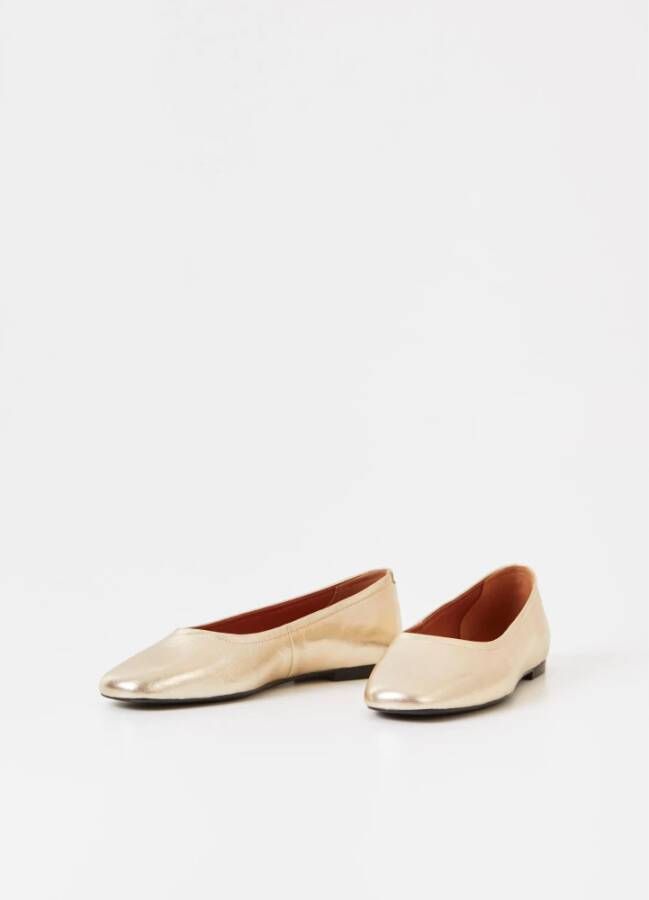 Vagabond Shoemakers Gouden Metallic Platte Schoenen Yellow Dames