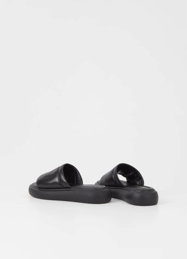 Vagabond Shoemakers Minimalistische Zwarte Leren Zwembadsandalen Black Dames