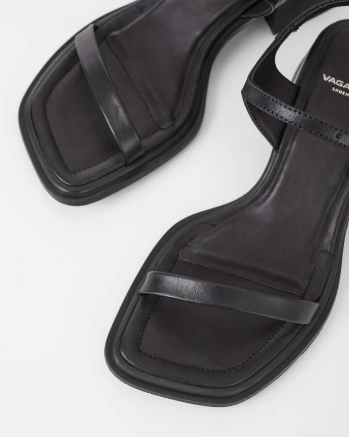 Vagabond Shoemakers Moderne Middenhak Leren Sandalen Zwart Black Dames